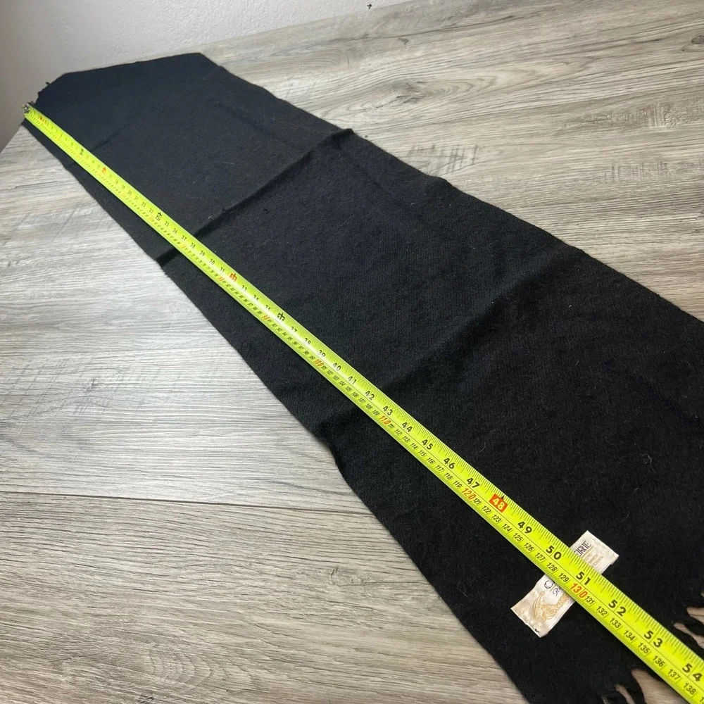 Royal Rossi Scarf One Size Black 100% Cashmere Fringed Winter Luxury Accessory
